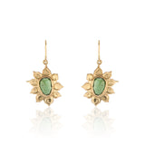 18K Yellow Gold Organic-Shape Rosecut Tourmaline Earrings