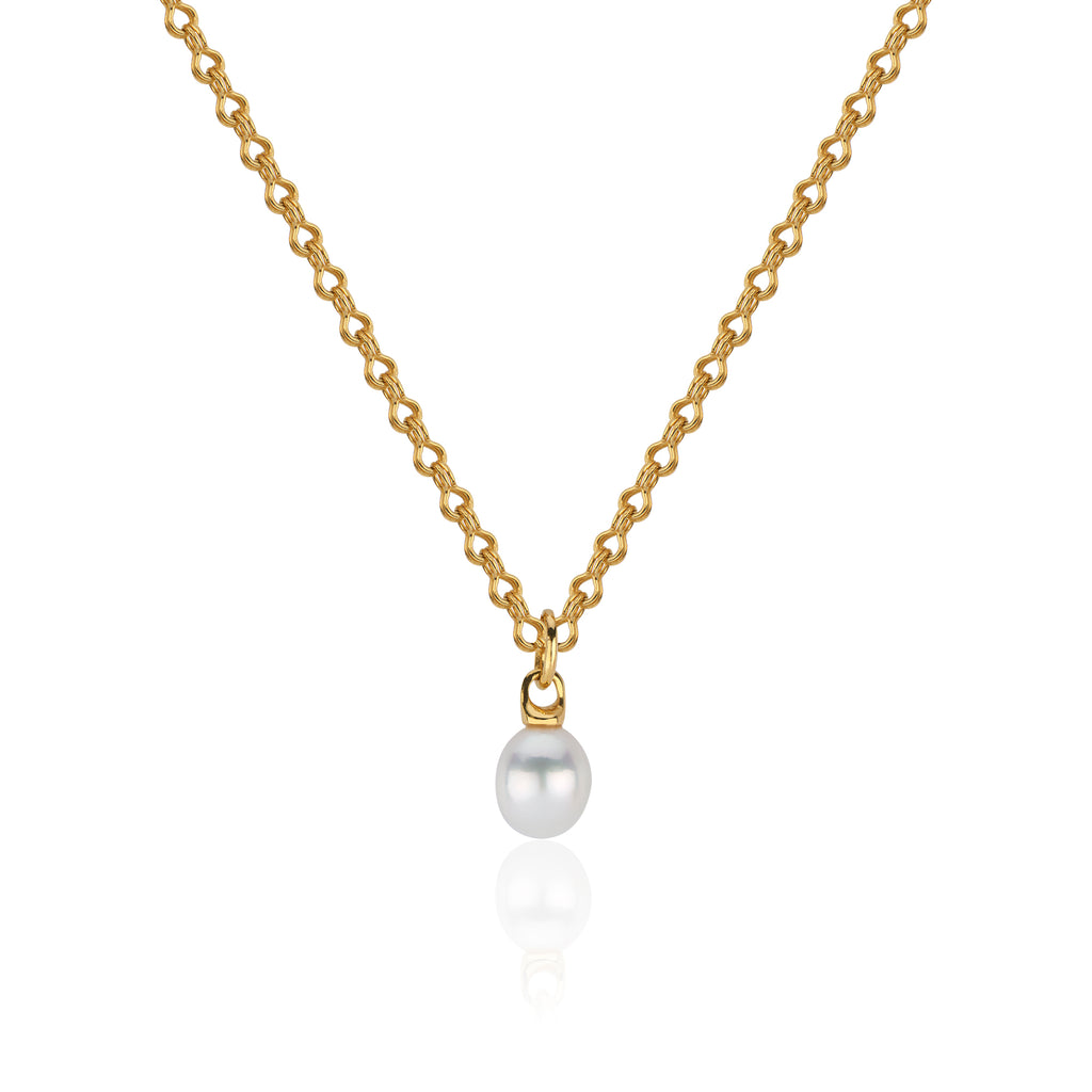 22k Gold South Sea Pearl Necklace with Ancient-Style Hand-Wrought Chain