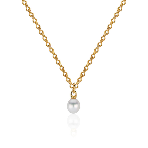 22k Gold South Sea Pearl Necklace with Ancient-Style Hand-Wrought Chain