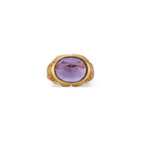 22k Gold Rose Cut Amethyst and Fuchsia-Sapphire Cocktail Ring