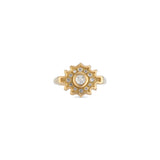 18k Yellow Gold Rose Cut Salt & Pepper Diamond Ring