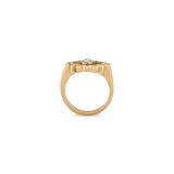 18k Yellow Gold Rose Cut Salt & Pepper Diamond Ring