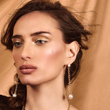 South Sea Pearl Shoulder Duster Earring with 22k Gold Chain
