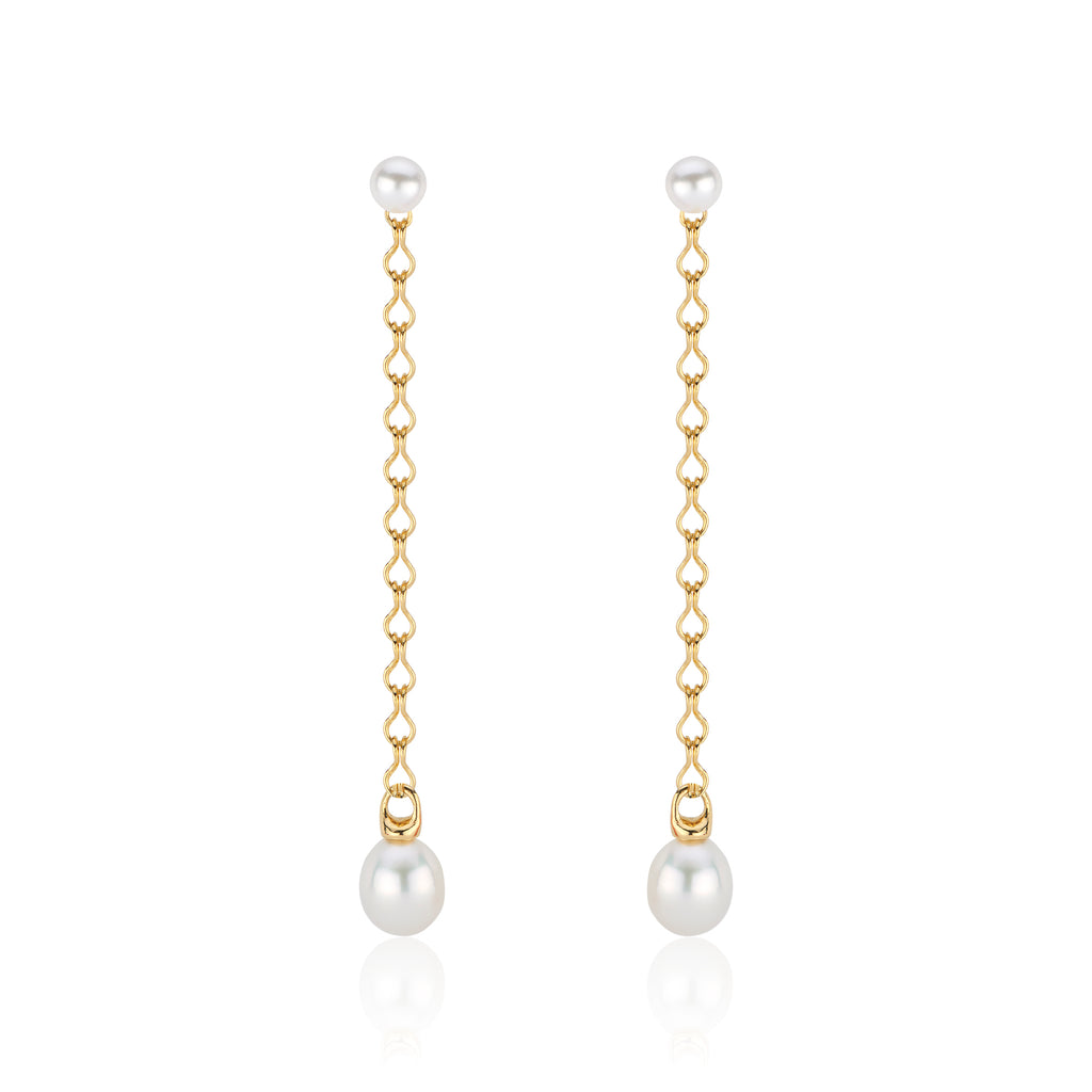 South Sea Pearl Shoulder Duster Earring with 22k Gold Chain