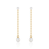 South Sea Pearl Shoulder Duster Earring with 22k Gold Chain