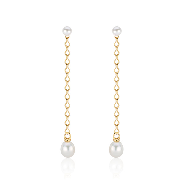South Sea Pearl Shoulder Duster Earring with 22k Gold Chain