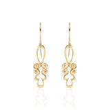 22k Gold Pendant Earrings in Ornamental Tendril Motif