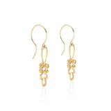 22k Gold Pendant Earrings in Ornamental Tendril Motif
