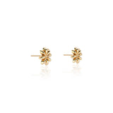 Star Anise Earrings with Diamond Centers in 22k Gold