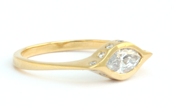 Marquis Diamond Ring 22k Yellow Gold