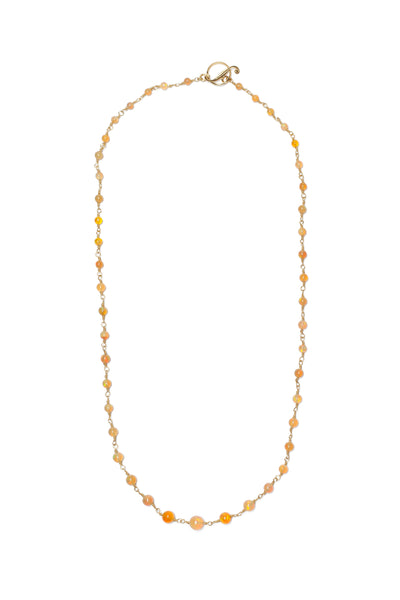 Ethiopian Opal Bead Wire-Wrap Necklace 22k Yellow Gold