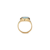 Rose Cut Organic Shape Ethiopian Opal Bezel Set Ring in 22k Gold