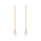 South Sea Pearl Shoulder Duster Earring with 22k Gold Chain