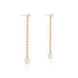 South Sea Pearl Shoulder Duster Earring with 22k Gold Chain