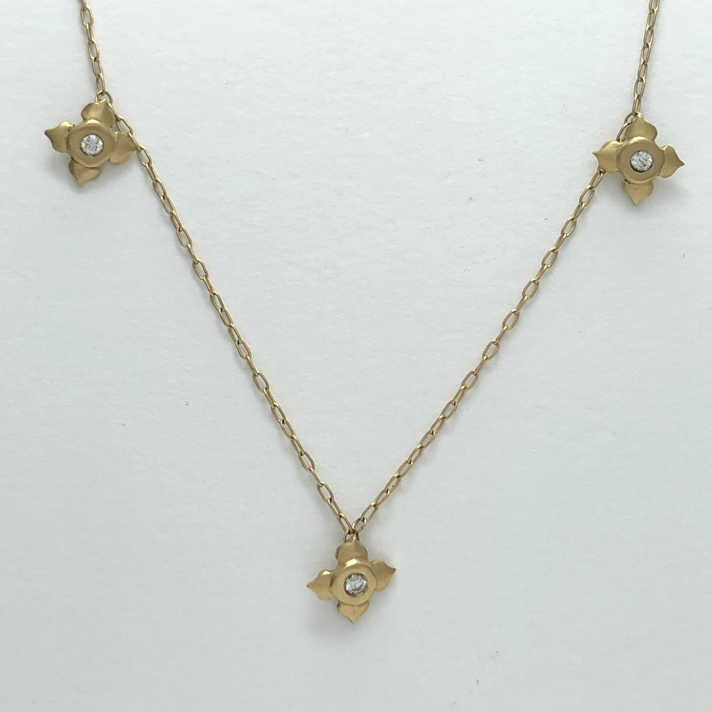 Tiny Lotus Charm Necklace