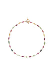 Tourmaline Bead Wire-Wrap Necklace 22k Yellow Gold