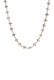 Labradorite Rondelle Bead Wire-Wrap Necklace 22k Yellow Gold