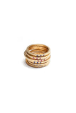 Stackable Band Rings with Three Stones