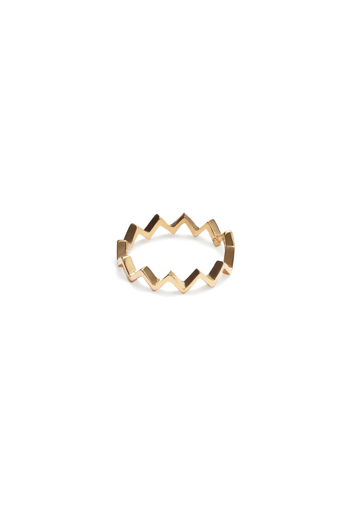 Stackable Zig Zag Gold Ring